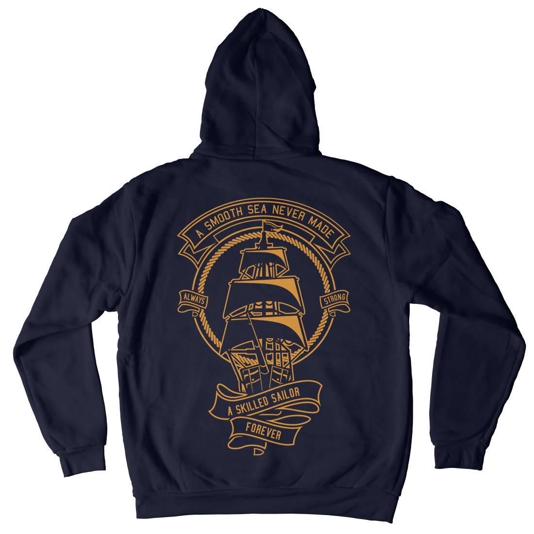 Skilled Sailor Mens Hoodie With Pocket Navy A278