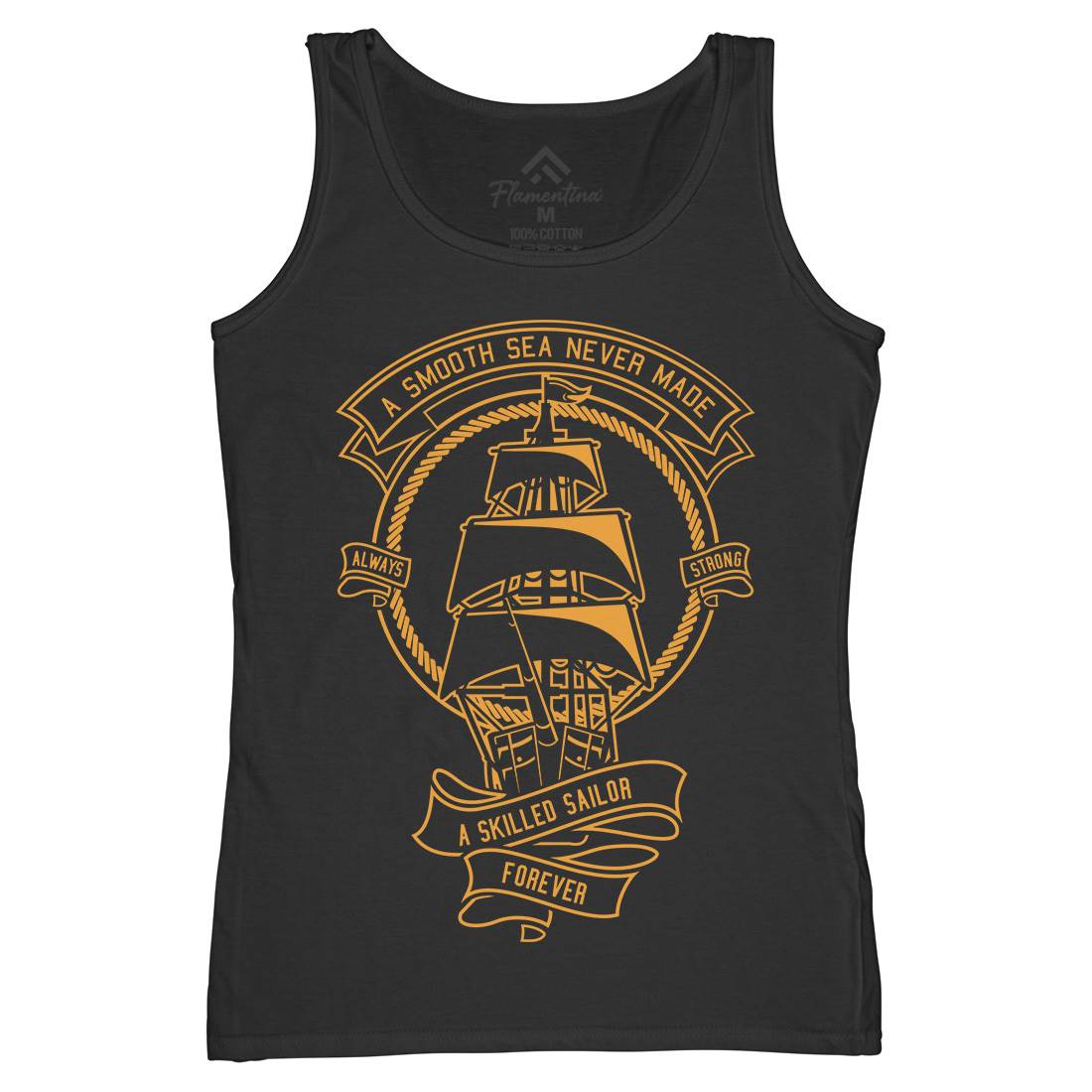 Skilled Sailor Womens Organic Tank Top Vest Navy A278
