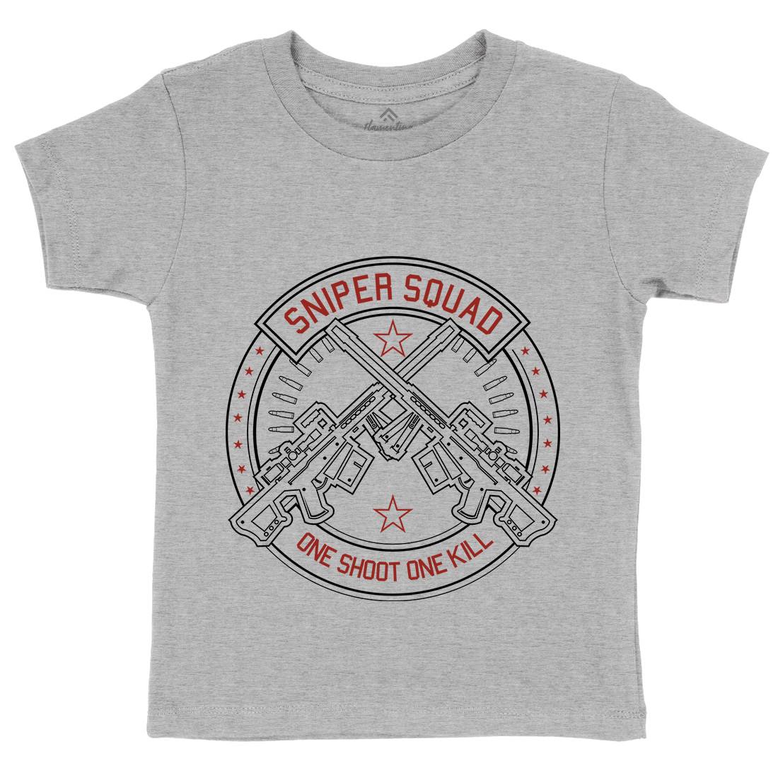Sniper Squad Kids Organic Crew Neck T-Shirt Army A279