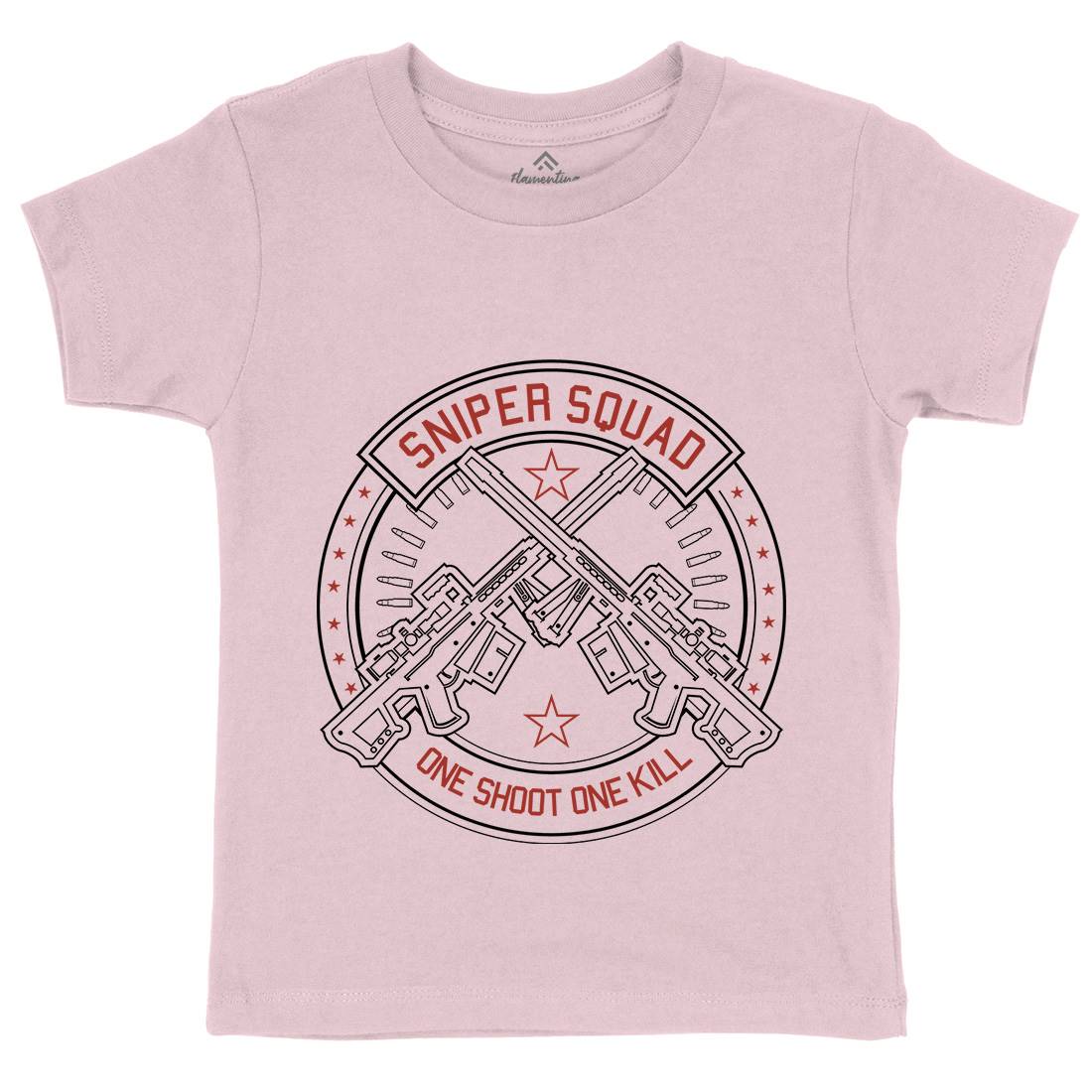 Sniper Squad Kids Crew Neck T-Shirt Army A279