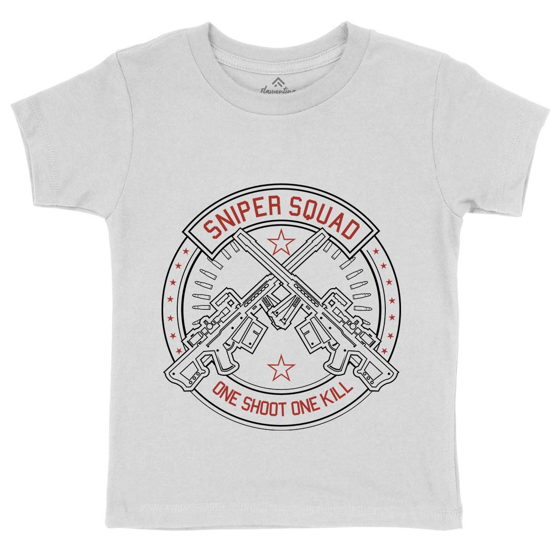 Sniper Squad Kids Crew Neck T-Shirt Army A279