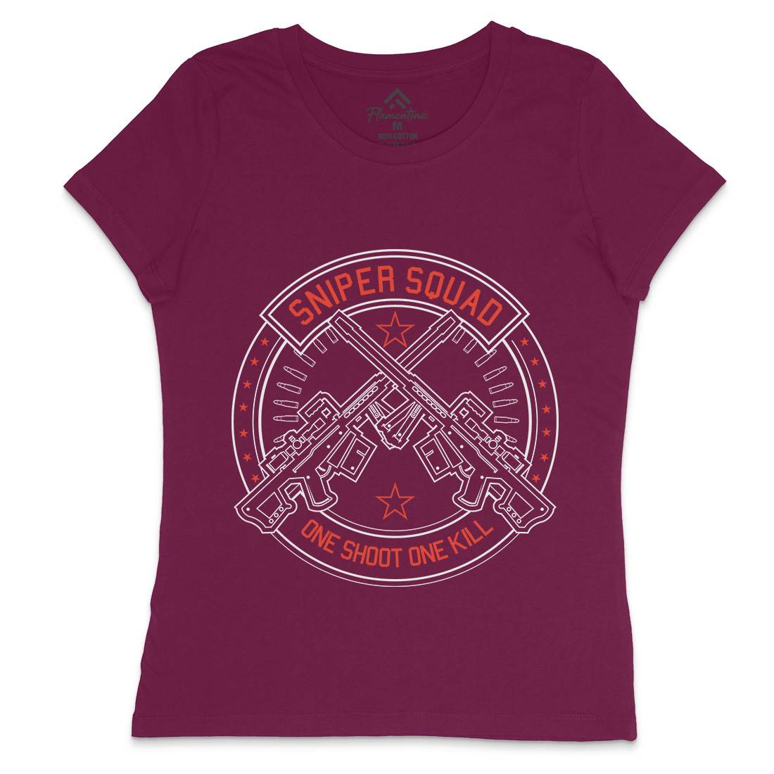Sniper Squad Womens Crew Neck T-Shirt Army A279