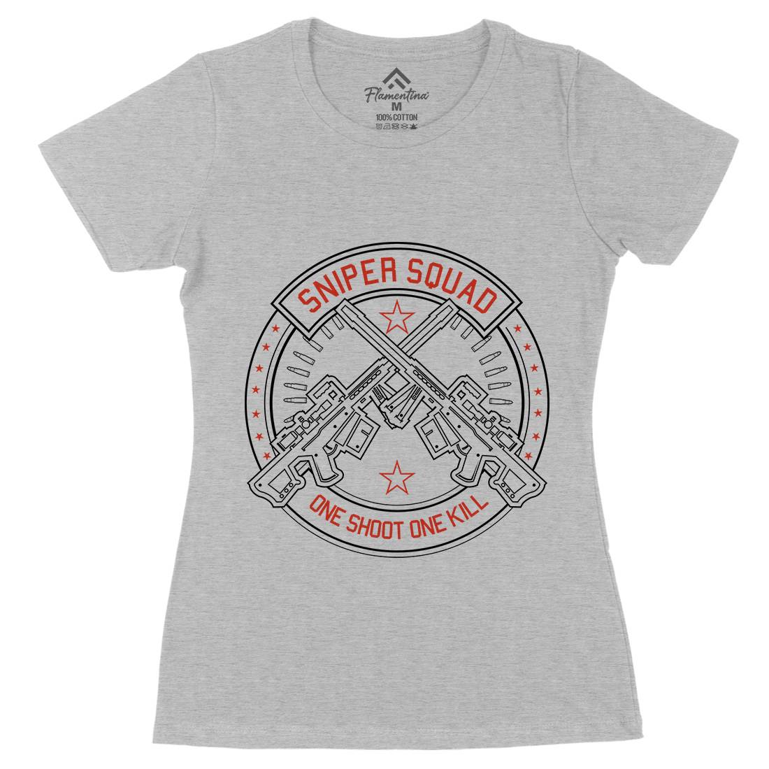 Sniper Squad Womens Organic Crew Neck T-Shirt Army A279