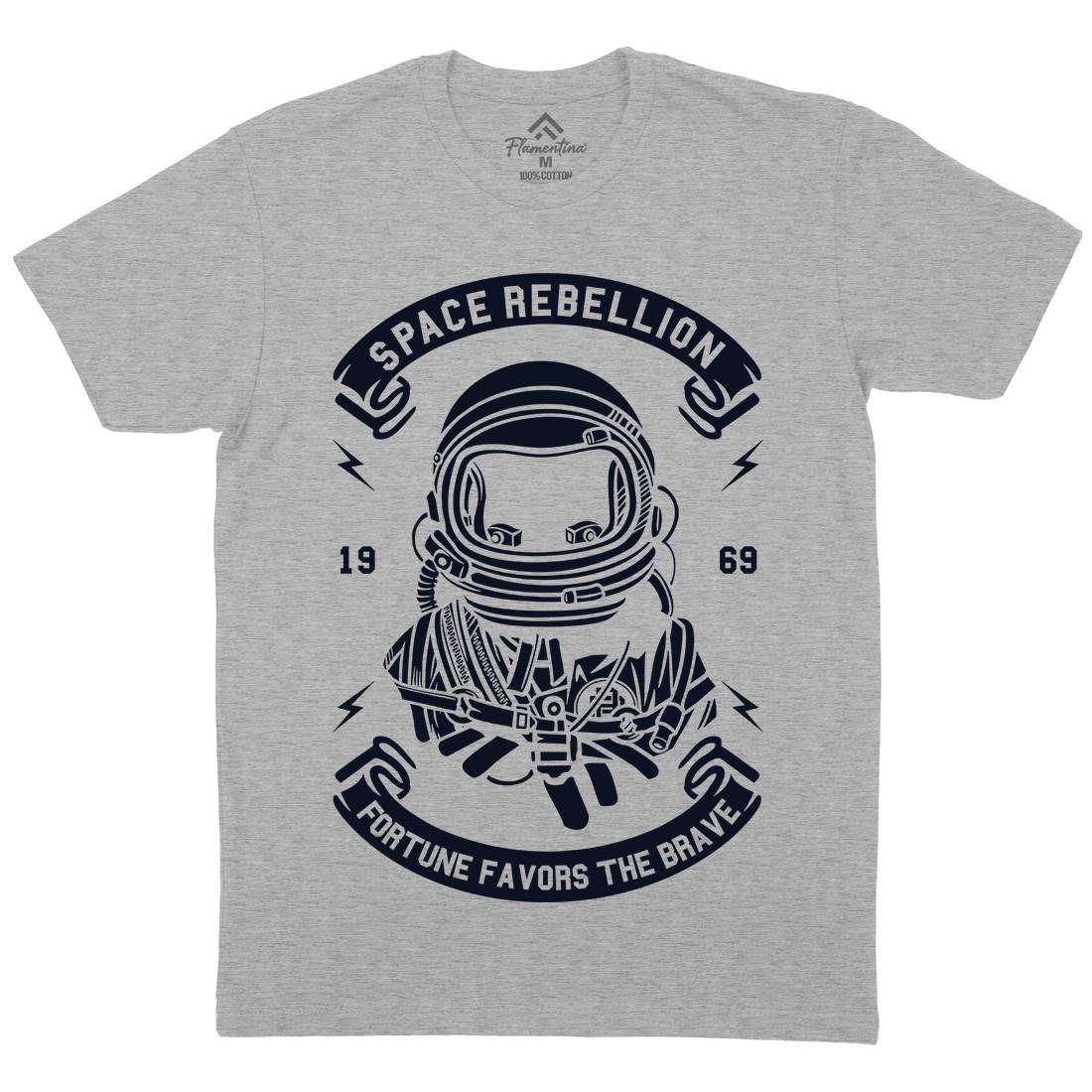 Rebellion Mens Organic Crew Neck T-Shirt Space A280