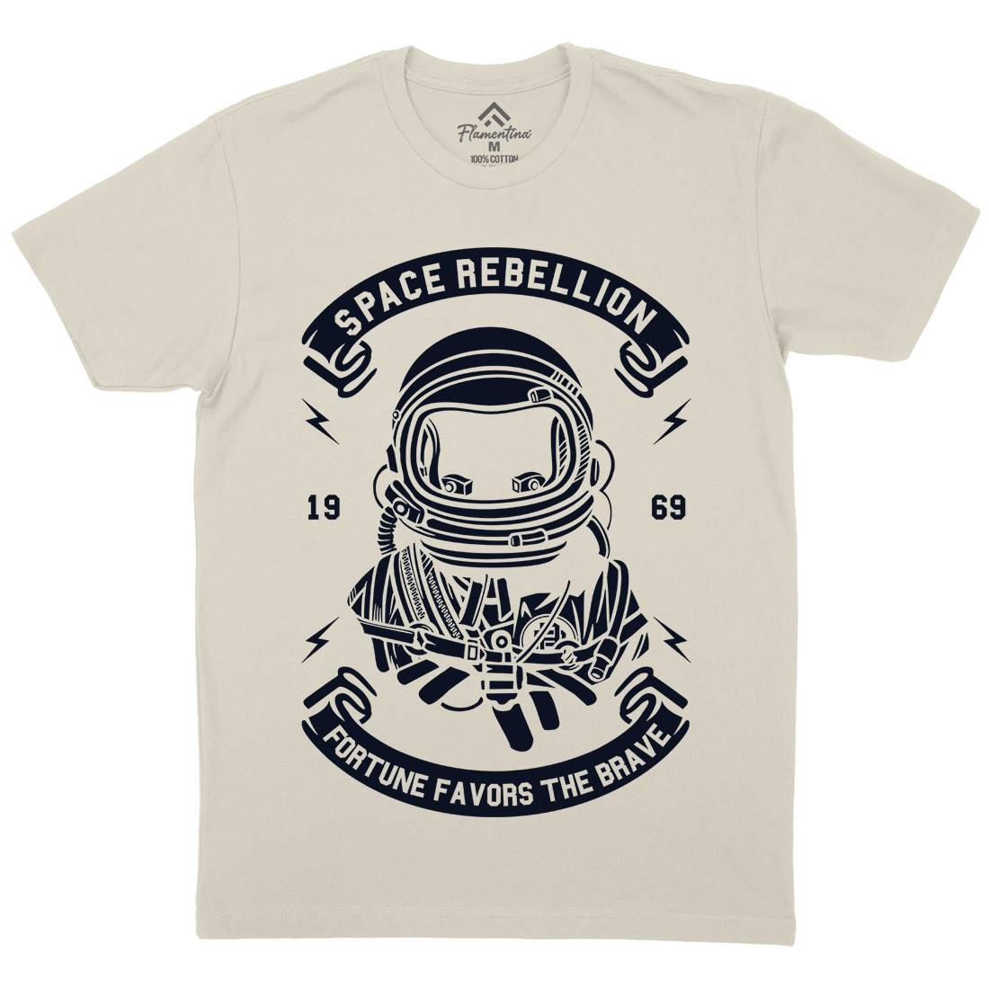 Rebellion Mens Organic Crew Neck T-Shirt Space A280