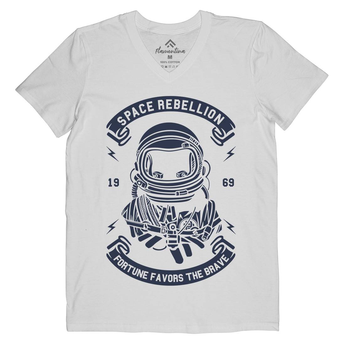 Rebellion Mens Organic V-Neck T-Shirt Space A280
