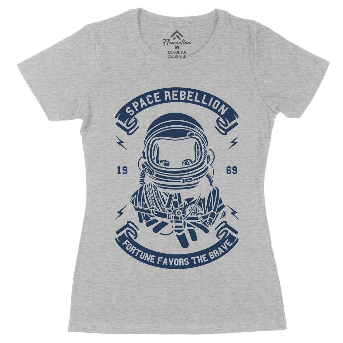 Rebellion Womens Organic Crew Neck T-Shirt Space A280
