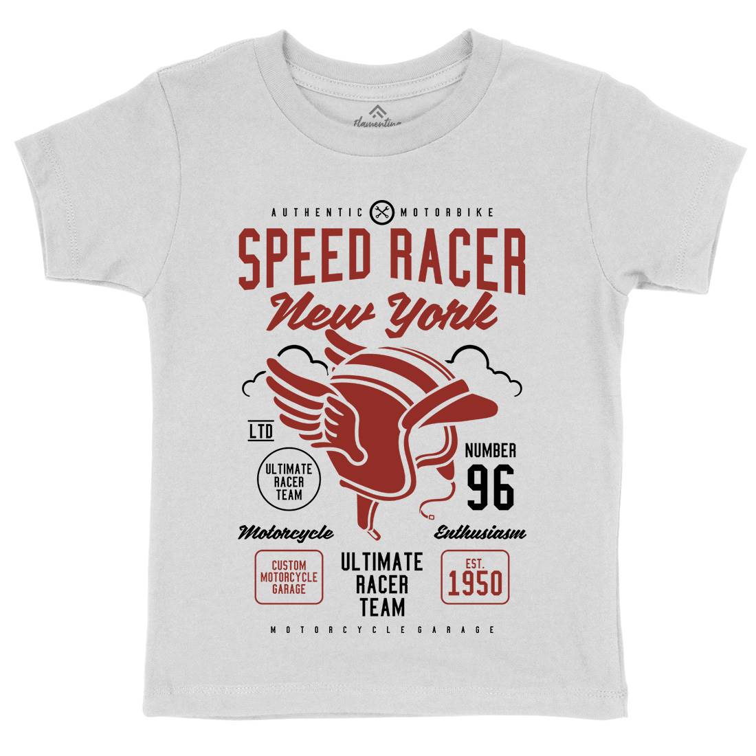 Speed Racer Kids Organic Crew Neck T-Shirt Motorcycles A281