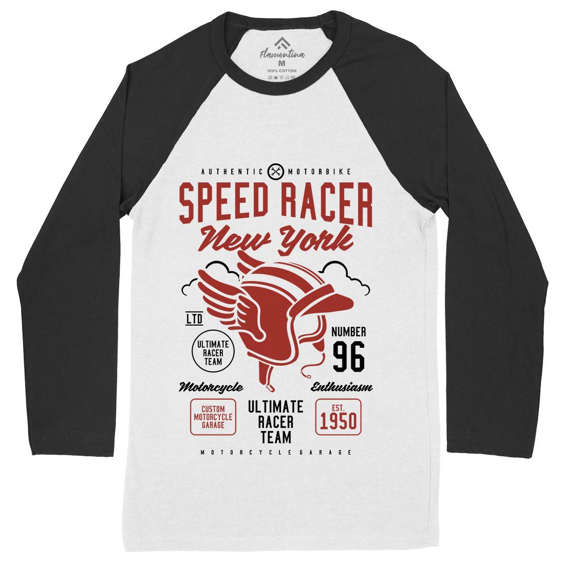 Speed Racer Mens Long Sleeve Baseball T-Shirt Motorcycles A281