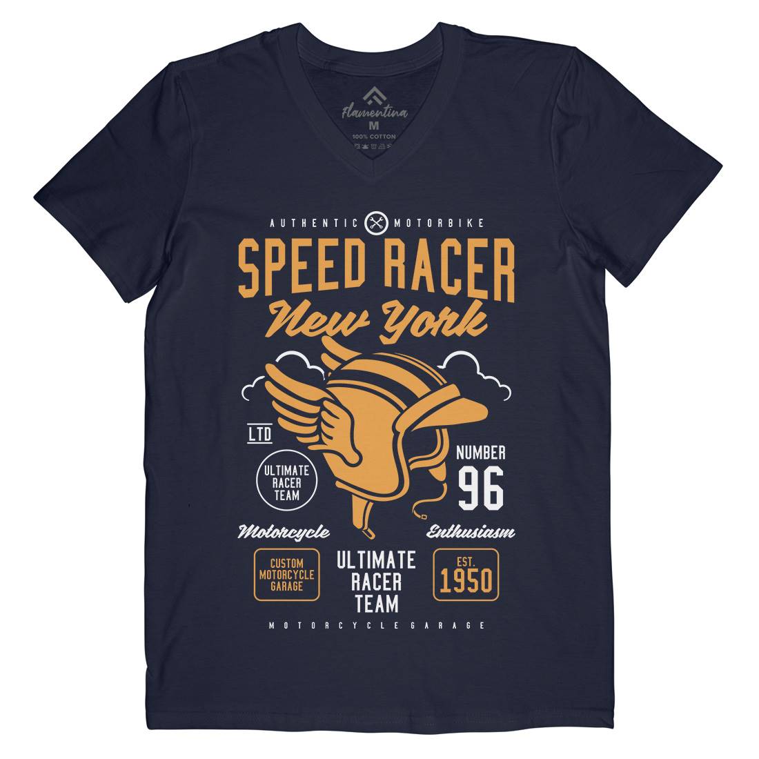 Speed Racer Mens Organic V-Neck T-Shirt Motorcycles A281