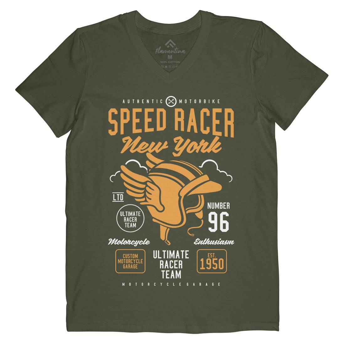 Speed Racer Mens Organic V-Neck T-Shirt Motorcycles A281