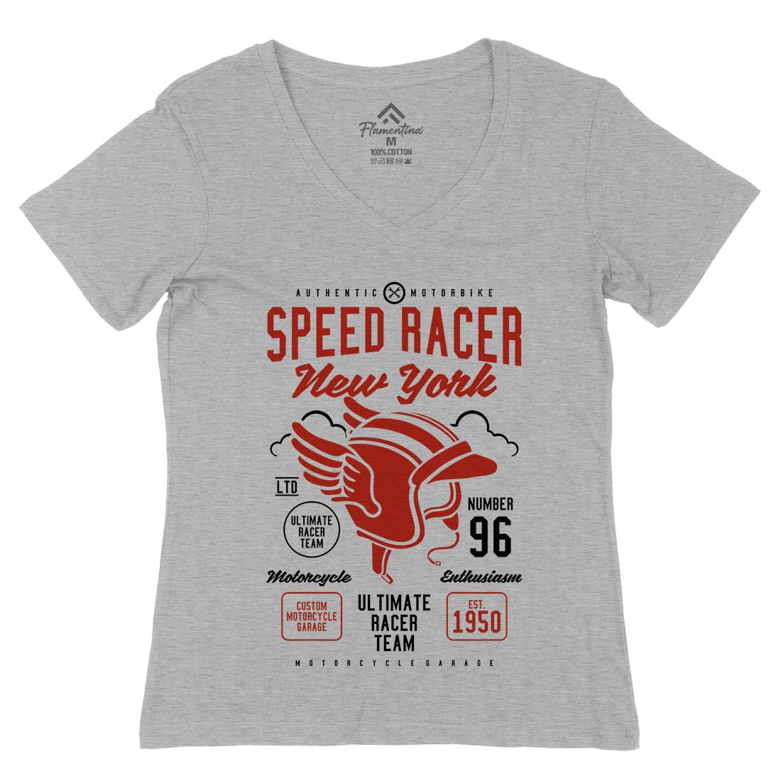 Speed Racer Womens Organic V-Neck T-Shirt Motorcycles A281