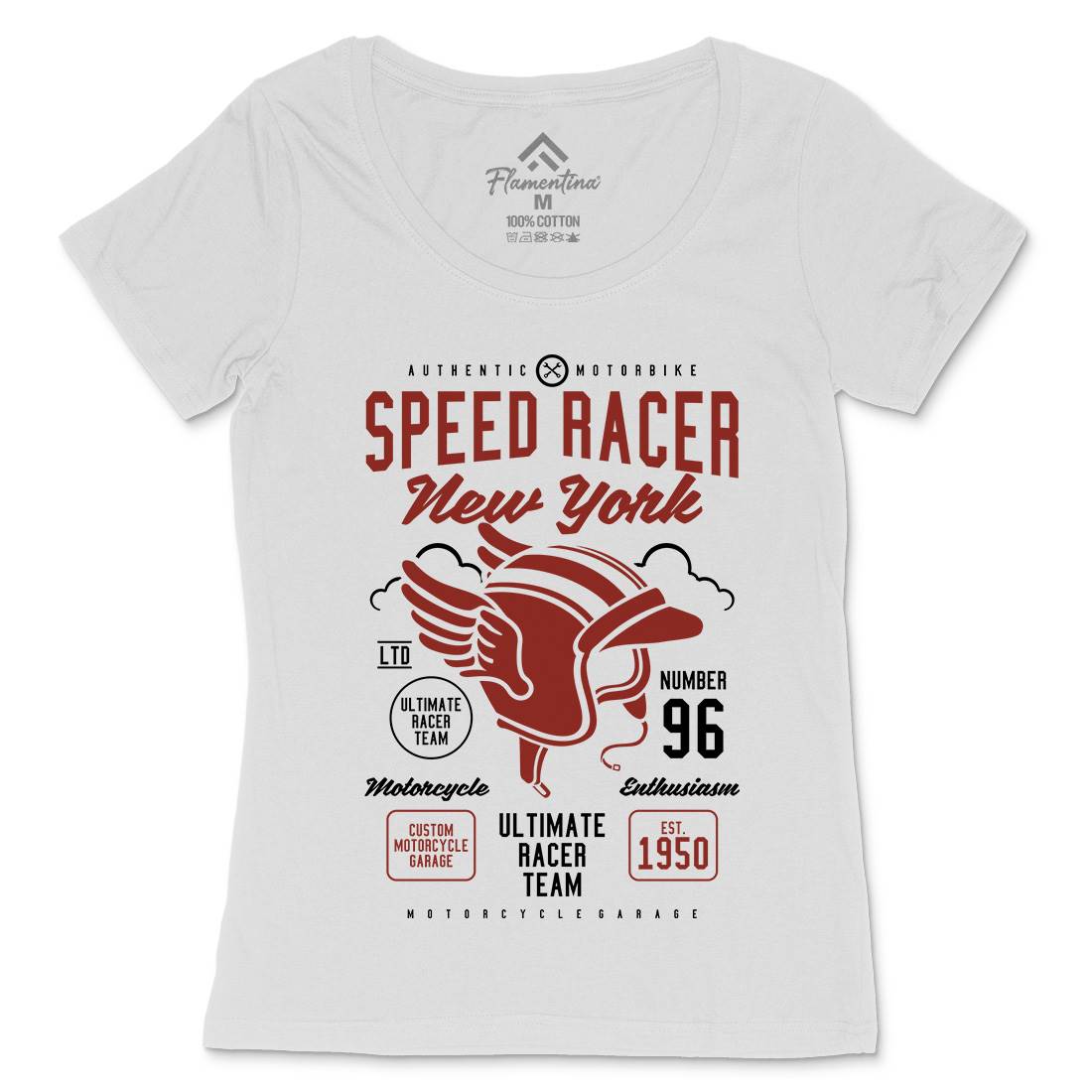Speed Racer Womens Scoop Neck T-Shirt Motorcycles A281