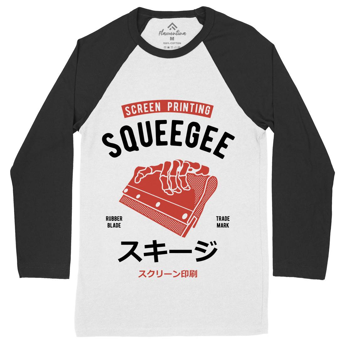 Squeegee Social Club Mens Long Sleeve Baseball T-Shirt Work A282