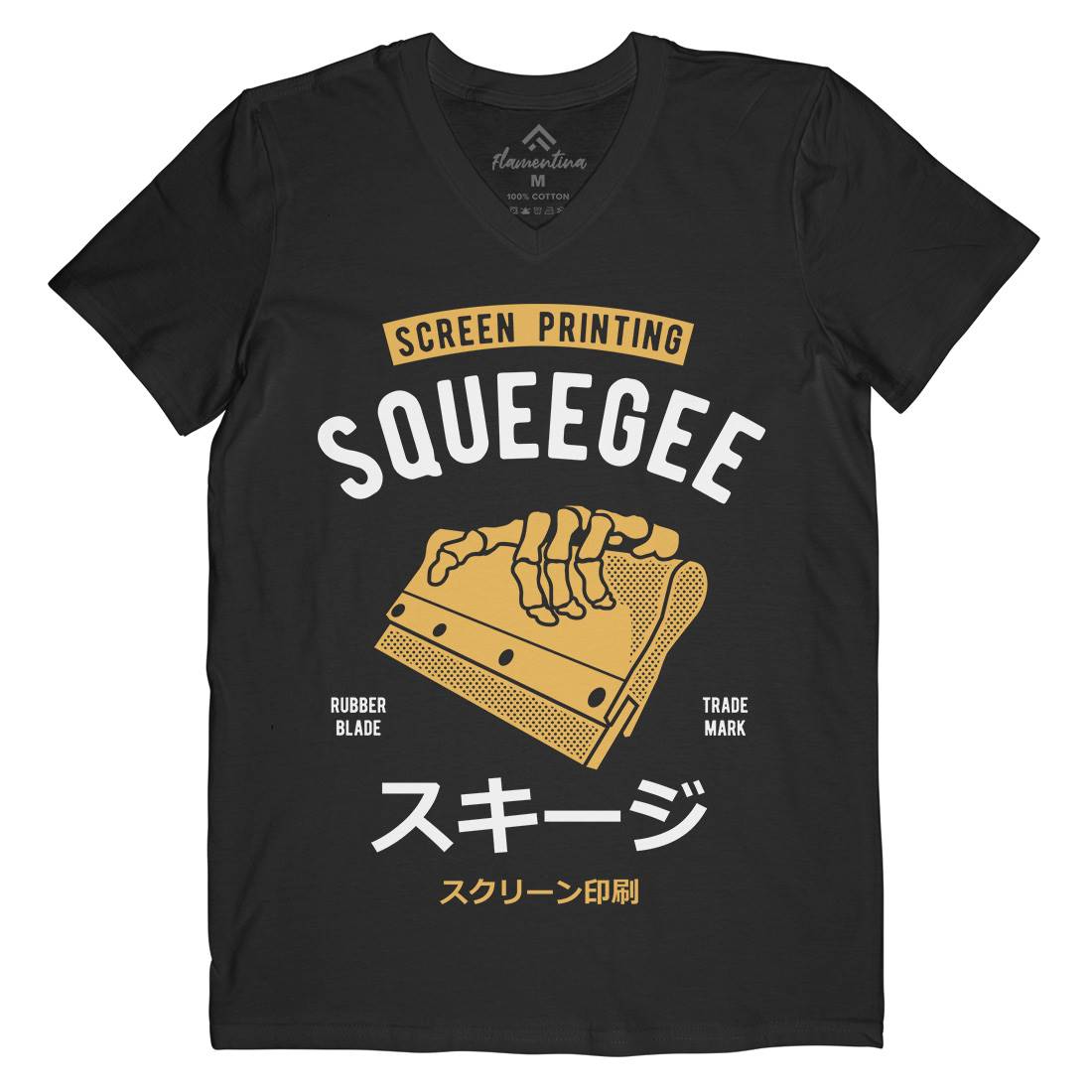 Squeegee Social Club Mens Organic V-Neck T-Shirt Work A282