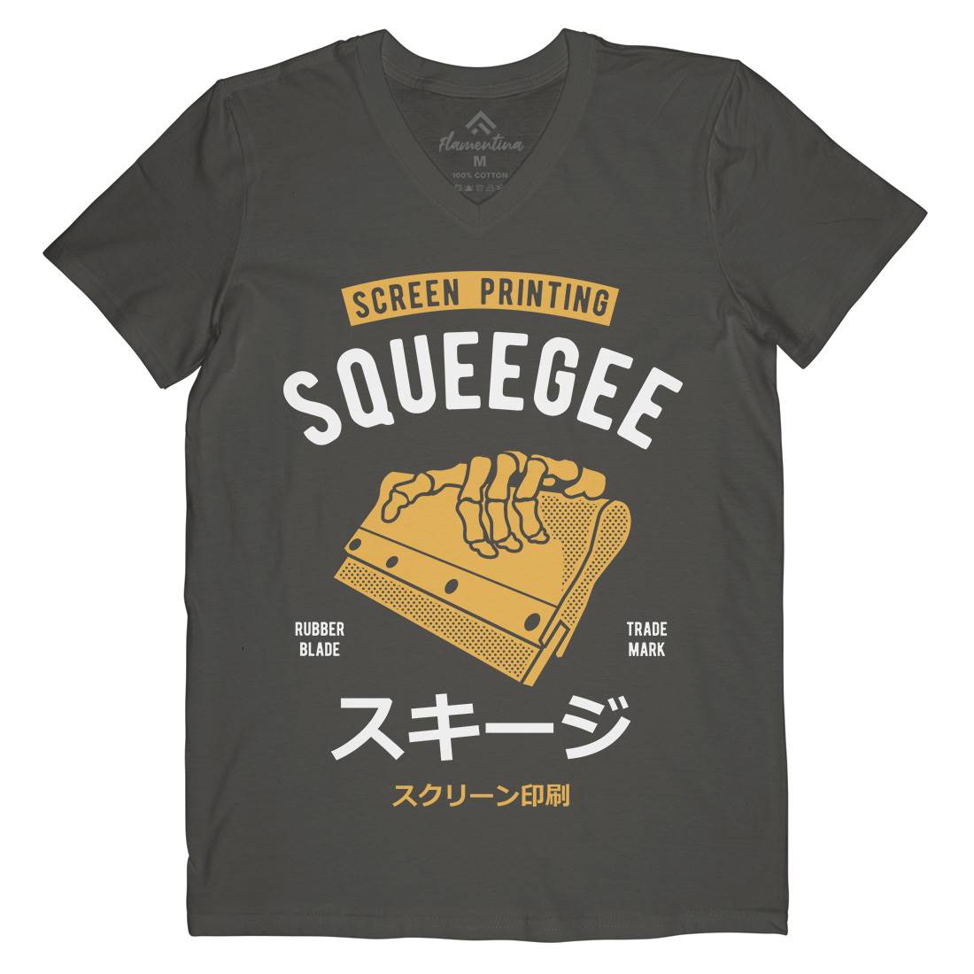 Squeegee Social Club Mens V-Neck T-Shirt Work A282