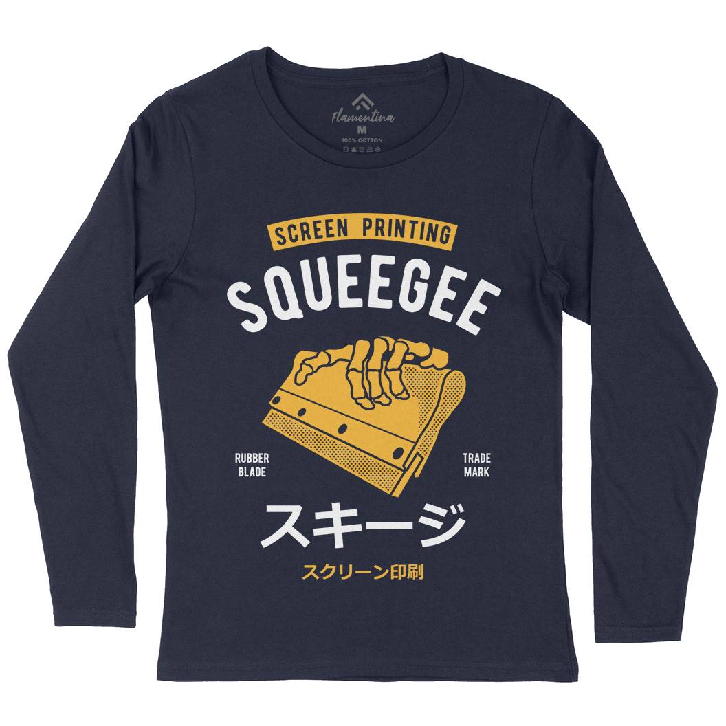 Squeegee Social Club Womens Long Sleeve T-Shirt Work A282