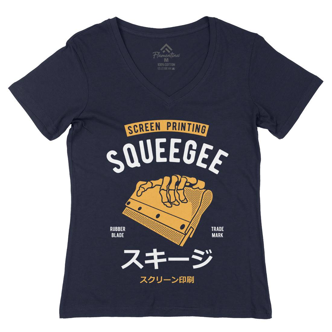 Squeegee Social Club Womens Organic V-Neck T-Shirt Work A282