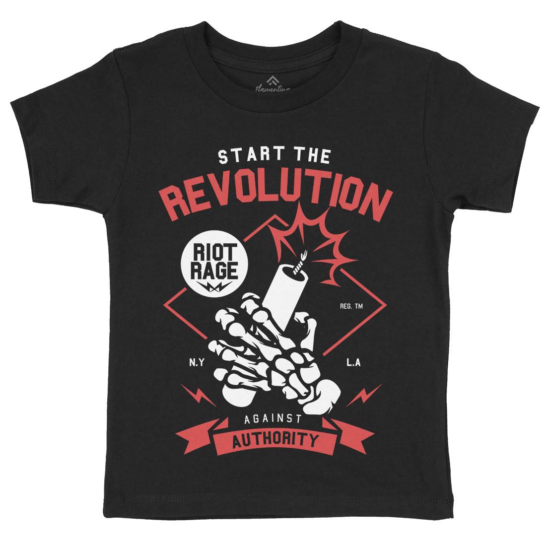 Start The Revolution Kids Organic Crew Neck T-Shirt Peace A283