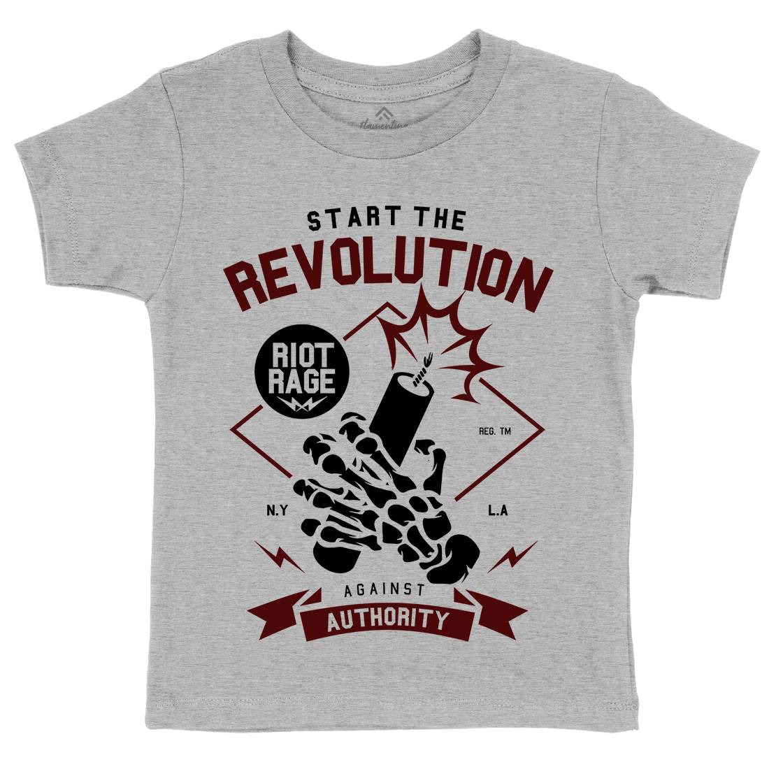 Start The Revolution Kids Crew Neck T-Shirt Peace A283