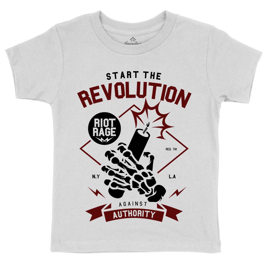 Start The Revolution Kids Organic Crew Neck T-Shirt Peace A283