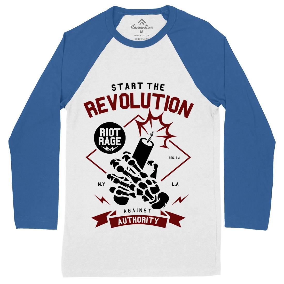 Start The Revolution Mens Long Sleeve Baseball T-Shirt Peace A283