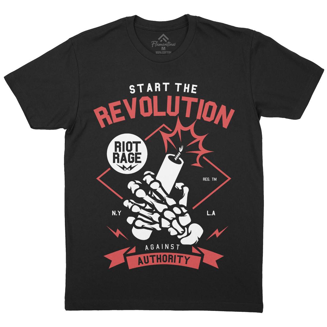 Start The Revolution Mens Organic Crew Neck T-Shirt Peace A283