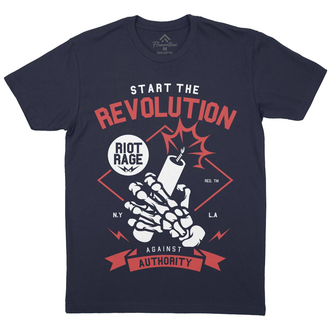 Start The Revolution Mens Organic Crew Neck T-Shirt Peace A283