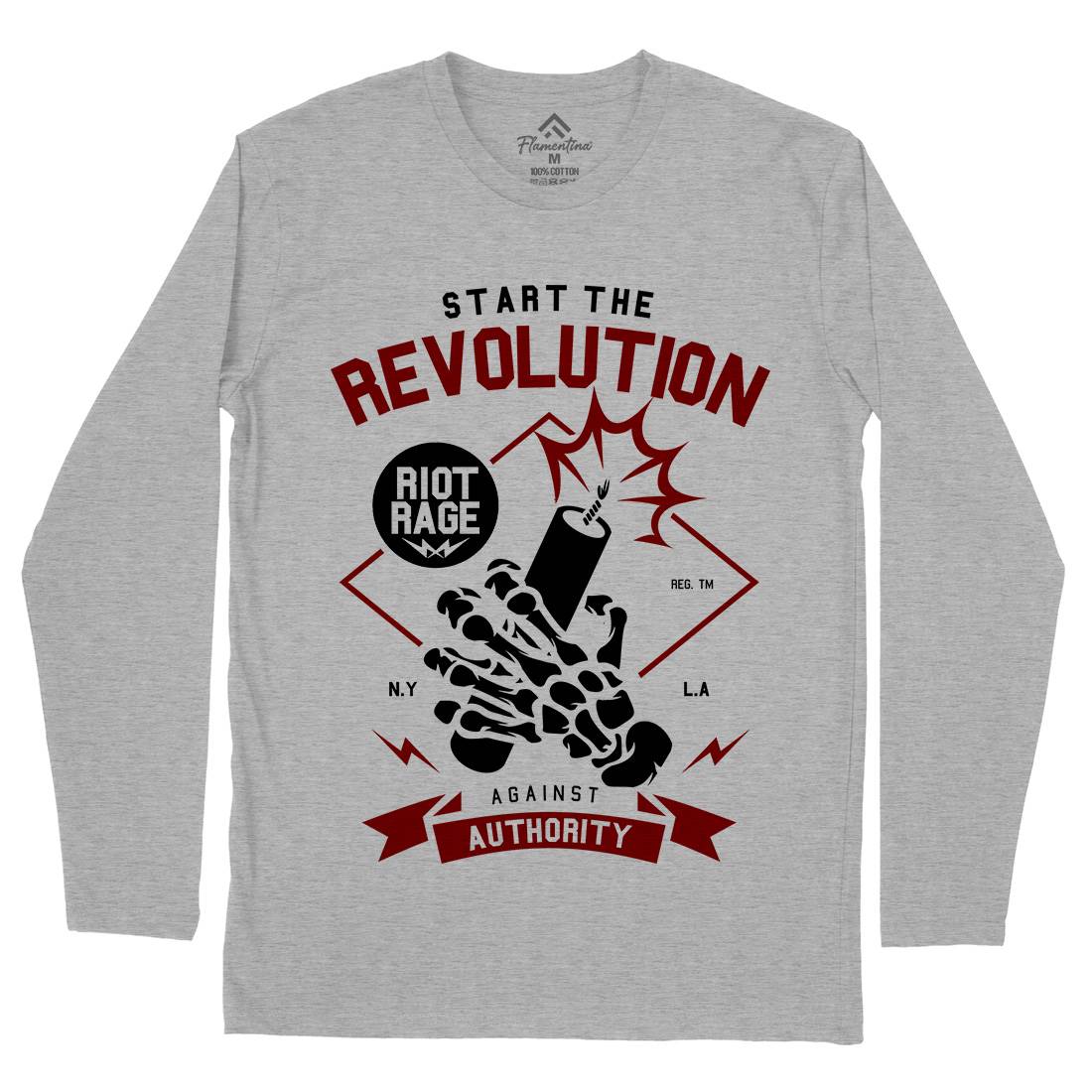 Start The Revolution Mens Long Sleeve T-Shirt Peace A283