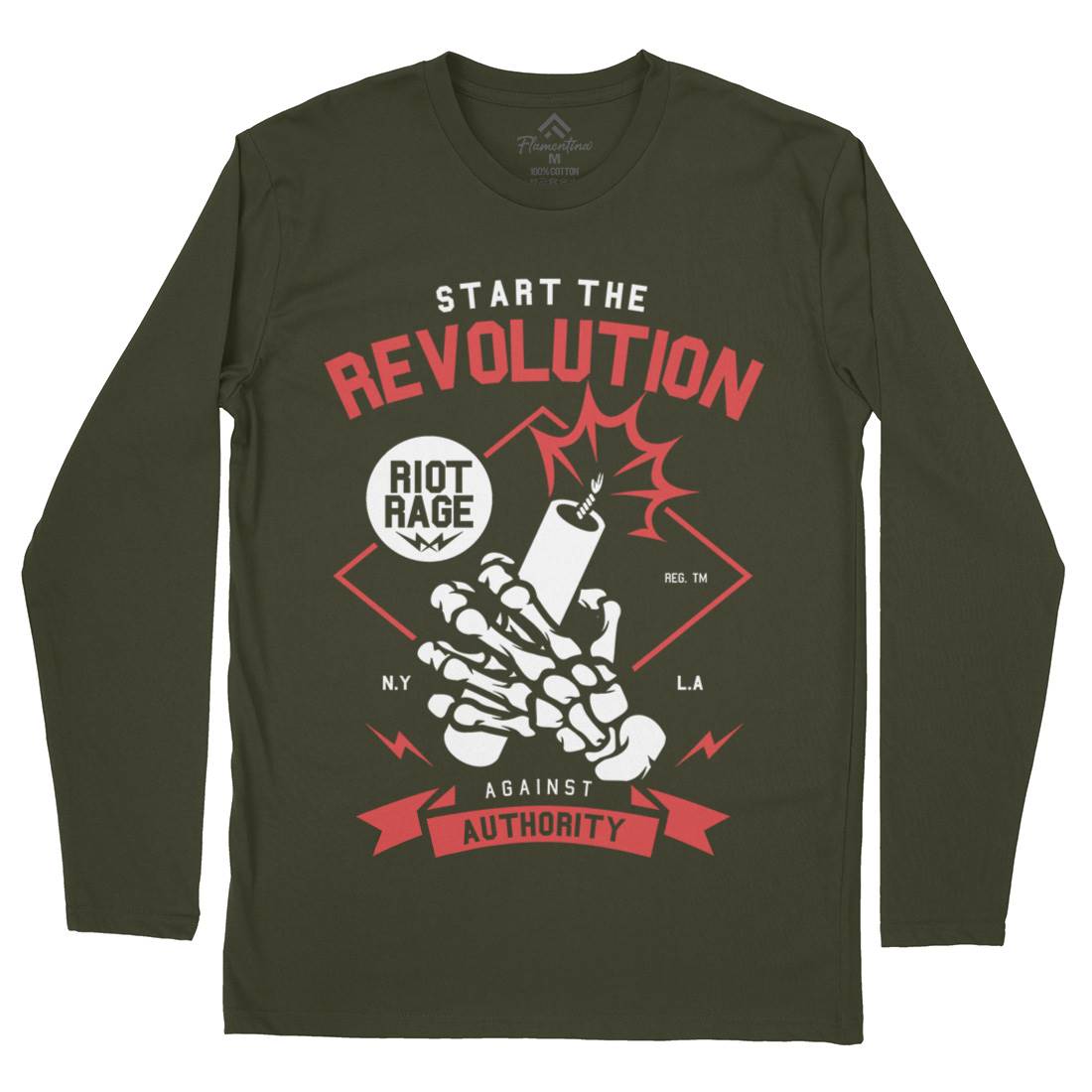 Start The Revolution Mens Long Sleeve T-Shirt Peace A283