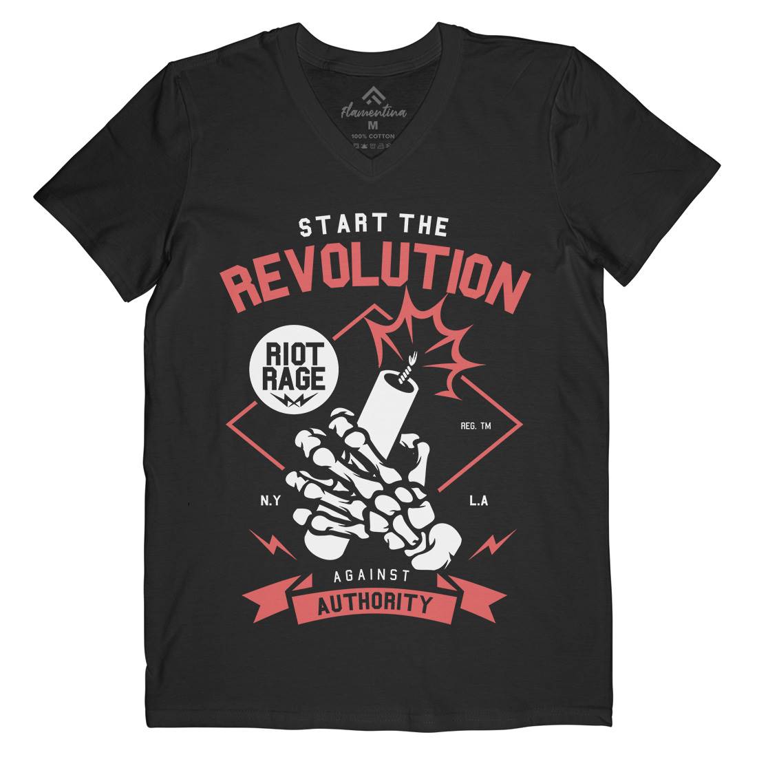 Start The Revolution Mens Organic V-Neck T-Shirt Peace A283