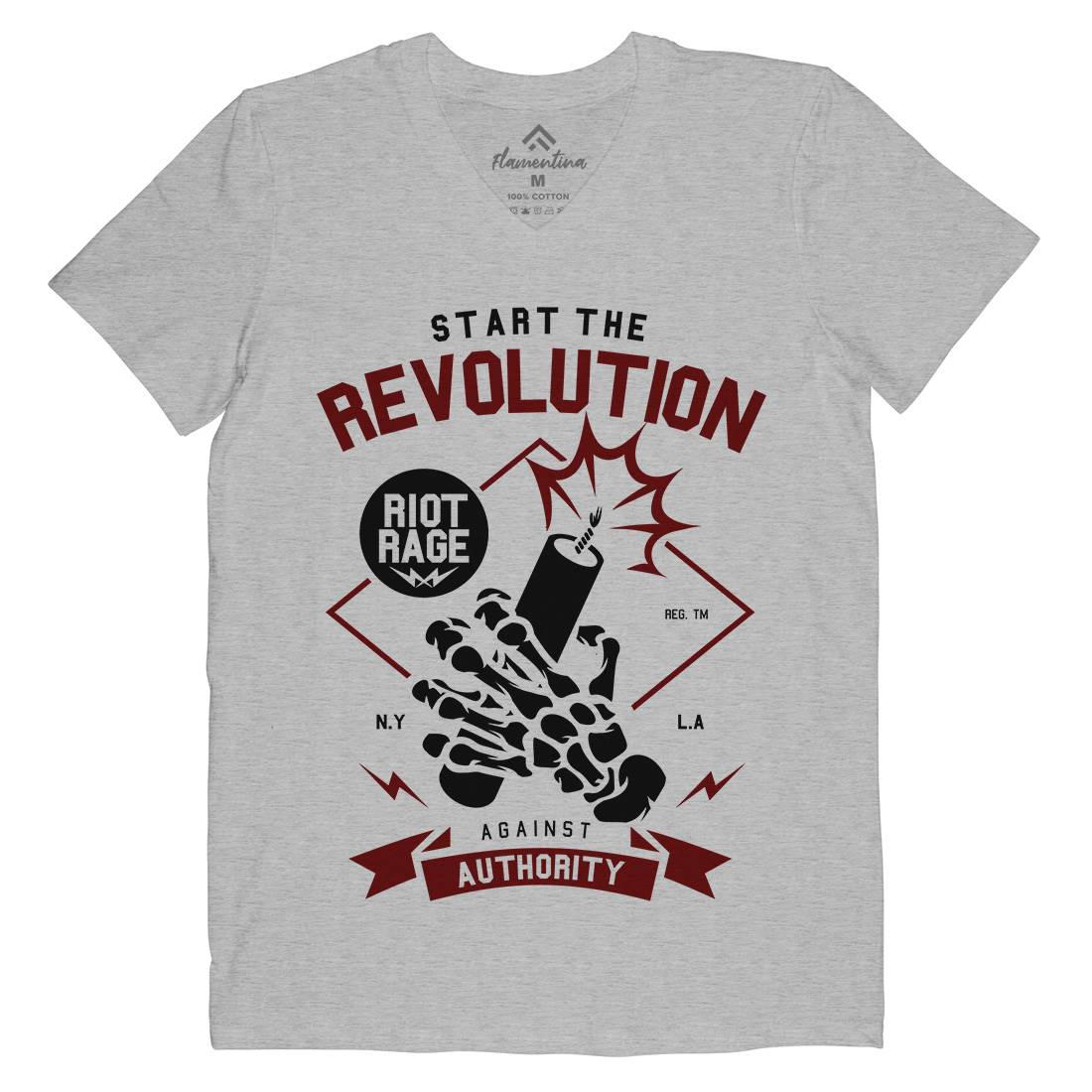 Start The Revolution Mens V-Neck T-Shirt Peace A283