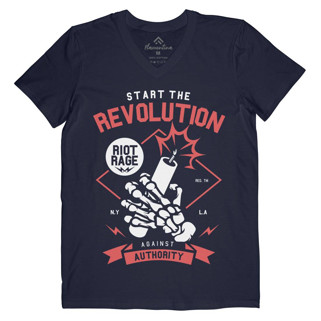 Start The Revolution Mens V-Neck T-Shirt Peace A283