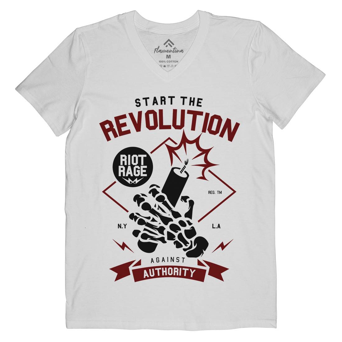Start The Revolution Mens Organic V-Neck T-Shirt Peace A283