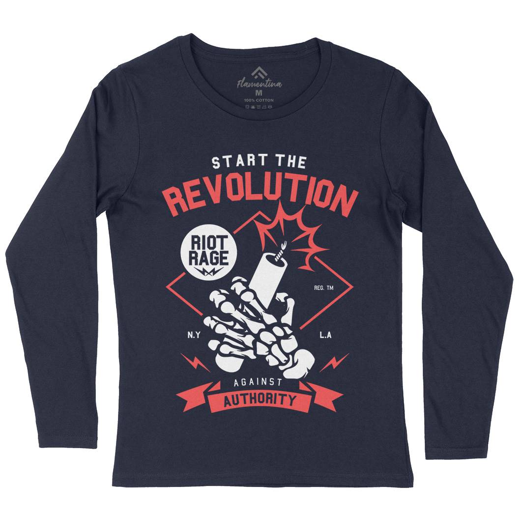 Start The Revolution Womens Long Sleeve T-Shirt Peace A283