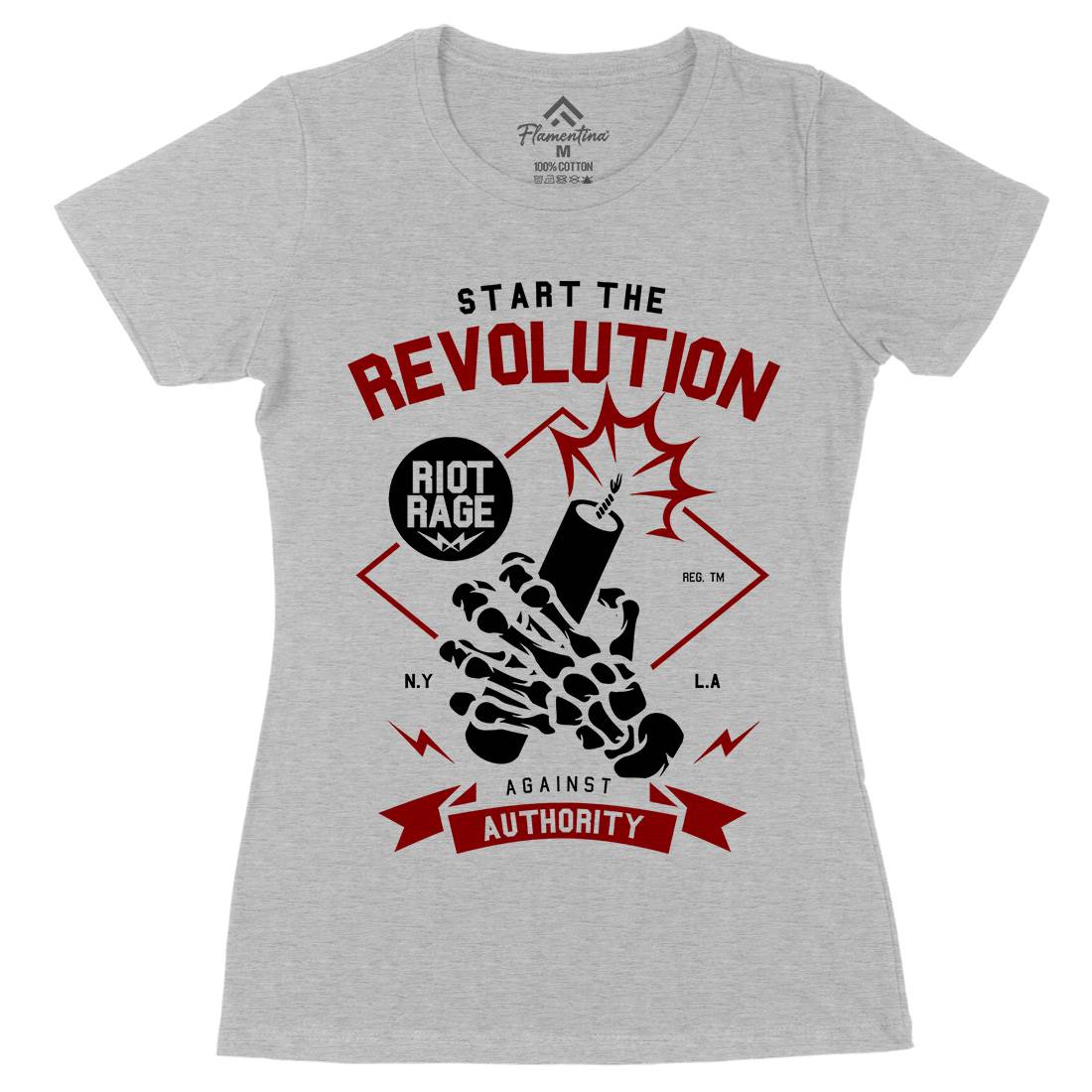 Start The Revolution Womens Organic Crew Neck T-Shirt Peace A283