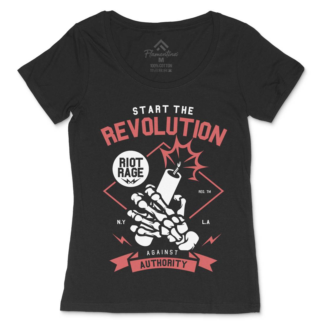 Start The Revolution Womens Scoop Neck T-Shirt Peace A283