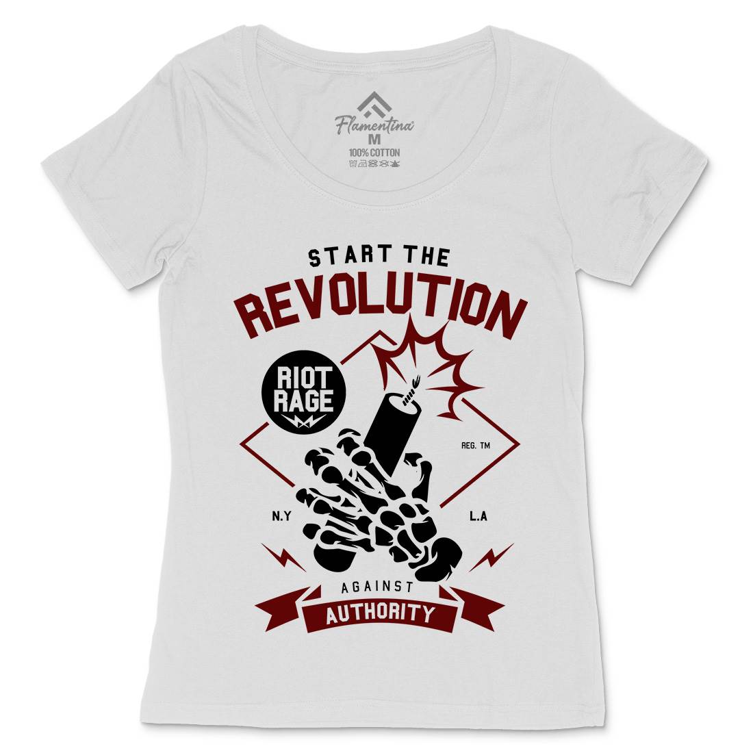 Start The Revolution Womens Scoop Neck T-Shirt Peace A283