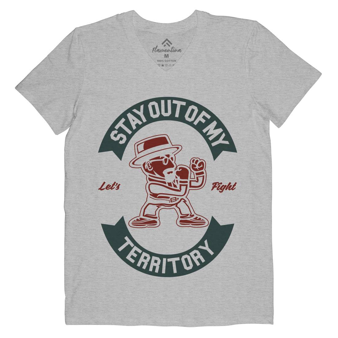 Stay Out Mens Organic V-Neck T-Shirt Retro A284
