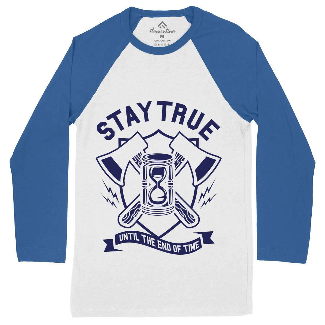 Stay True Mens Long Sleeve Baseball T-Shirt Quotes A285