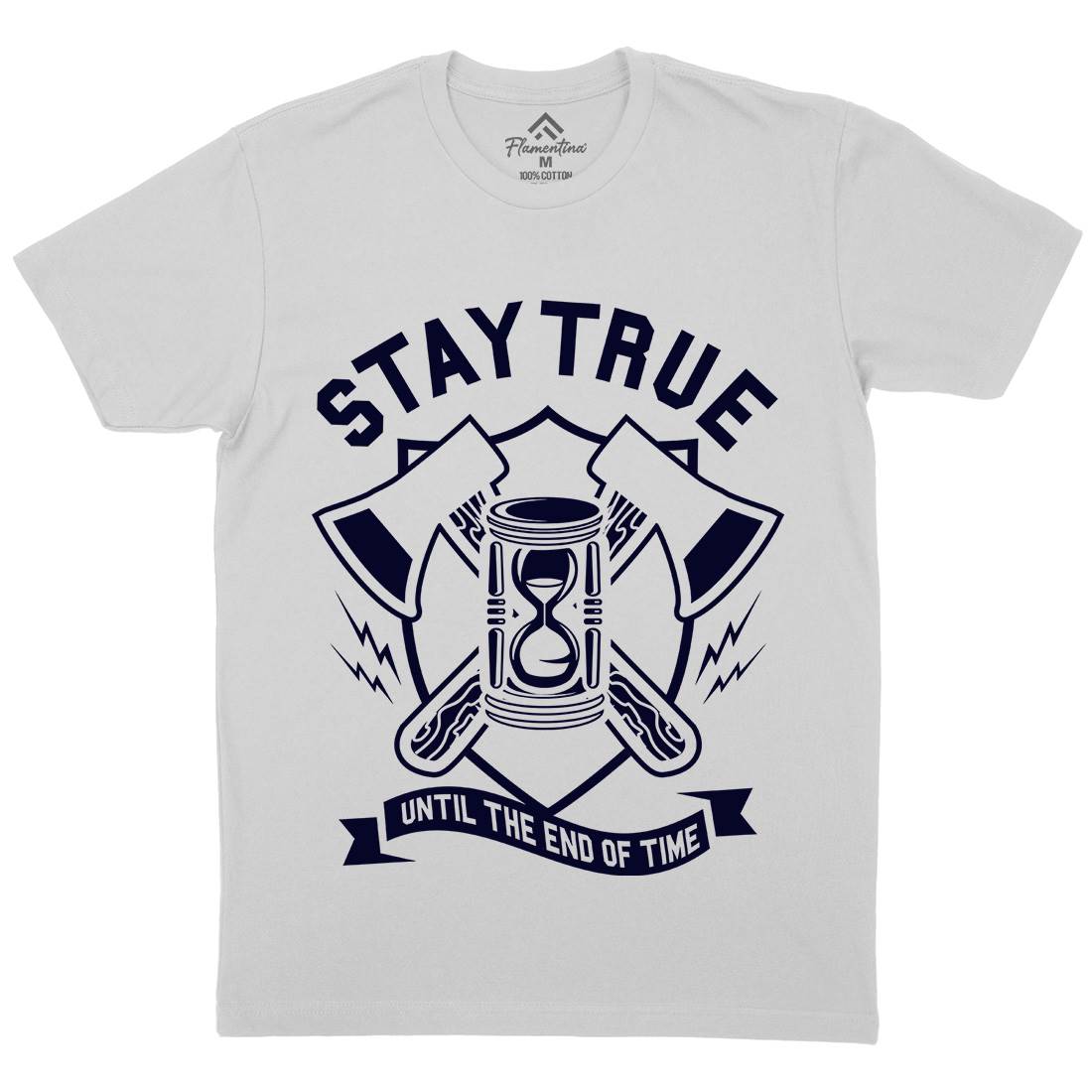 Stay True Mens Crew Neck T-Shirt Quotes A285