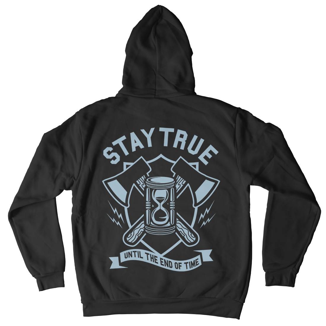 Stay True Mens Hoodie With Pocket Quotes A285
