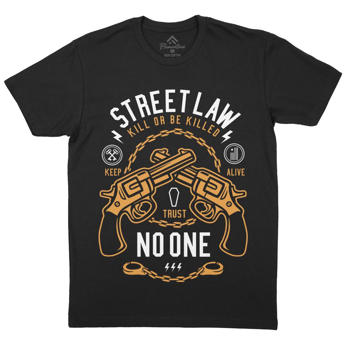 Street Law Mens Organic Crew Neck T-Shirt Quotes A286