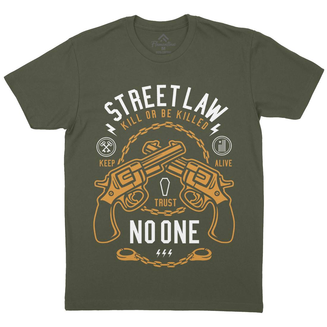 Street Law Mens Organic Crew Neck T-Shirt Quotes A286