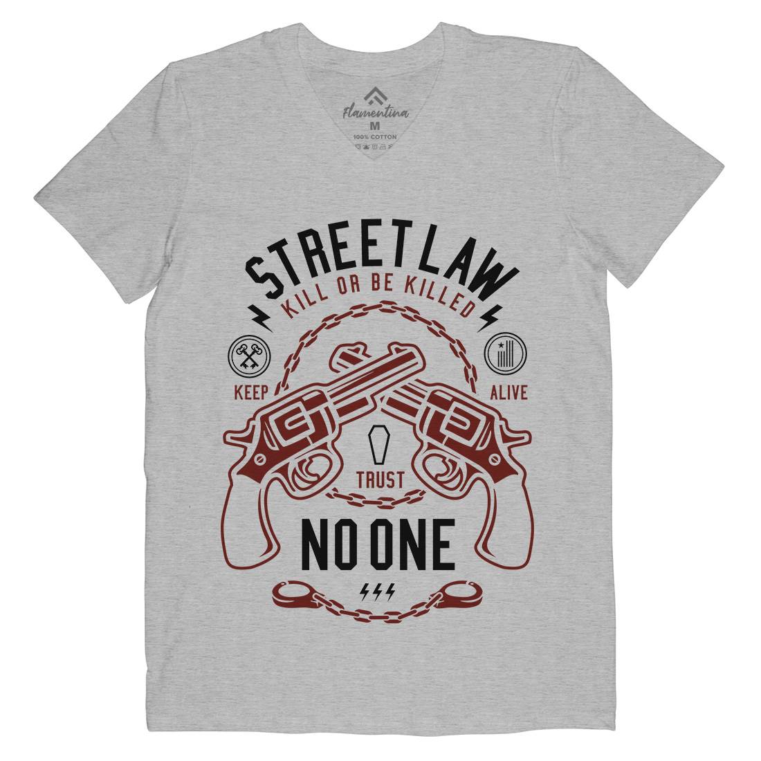 Street Law Mens Organic V-Neck T-Shirt Quotes A286