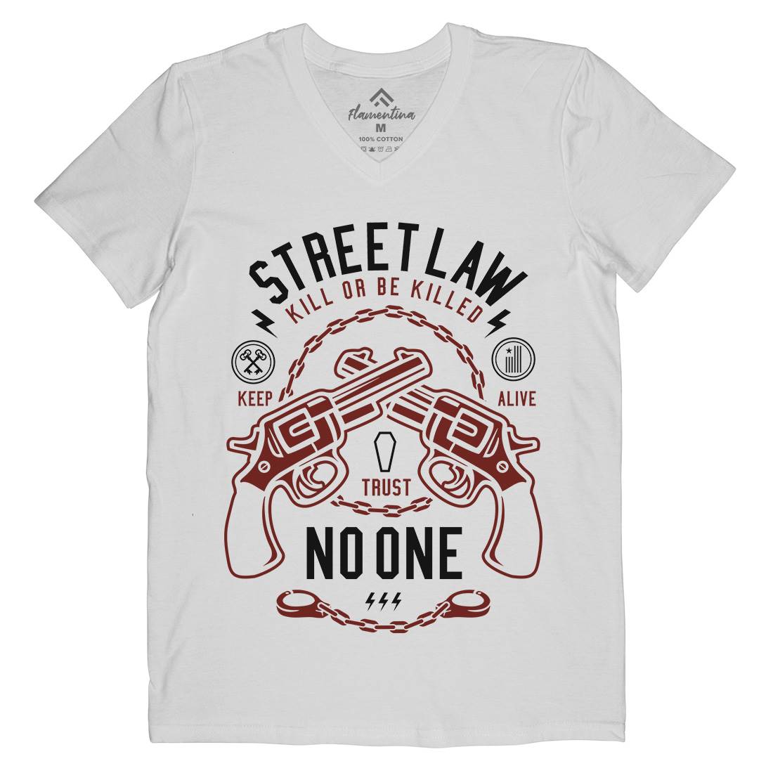 Street Law Mens Organic V-Neck T-Shirt Quotes A286