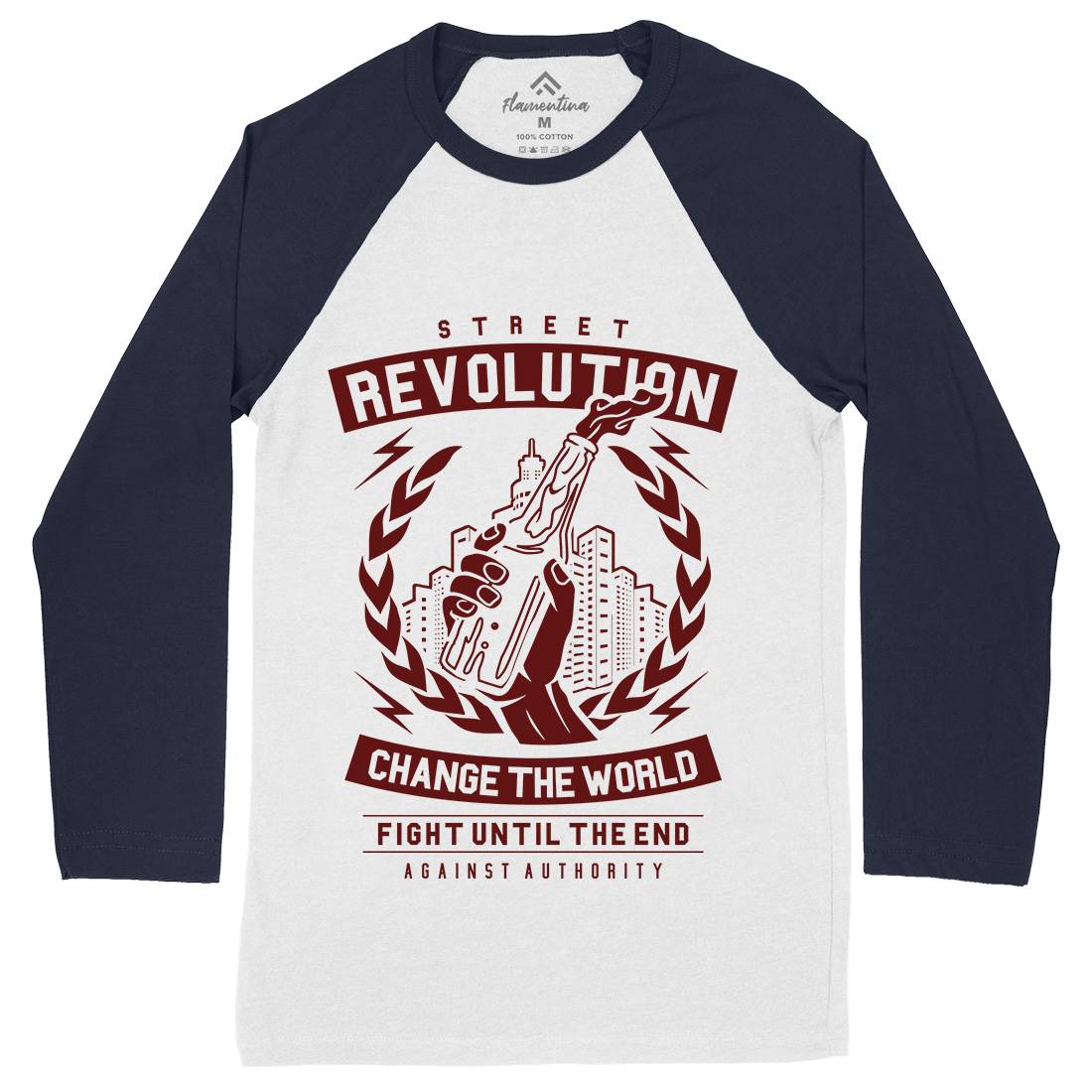 Street Revolution Mens Long Sleeve Baseball T-Shirt Quotes A287