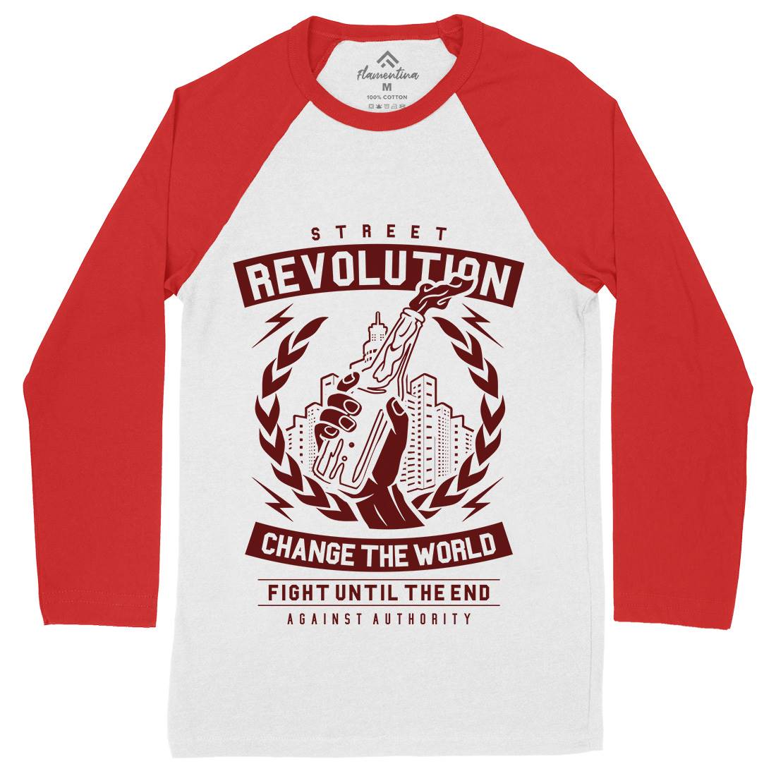 Street Revolution Mens Long Sleeve Baseball T-Shirt Quotes A287