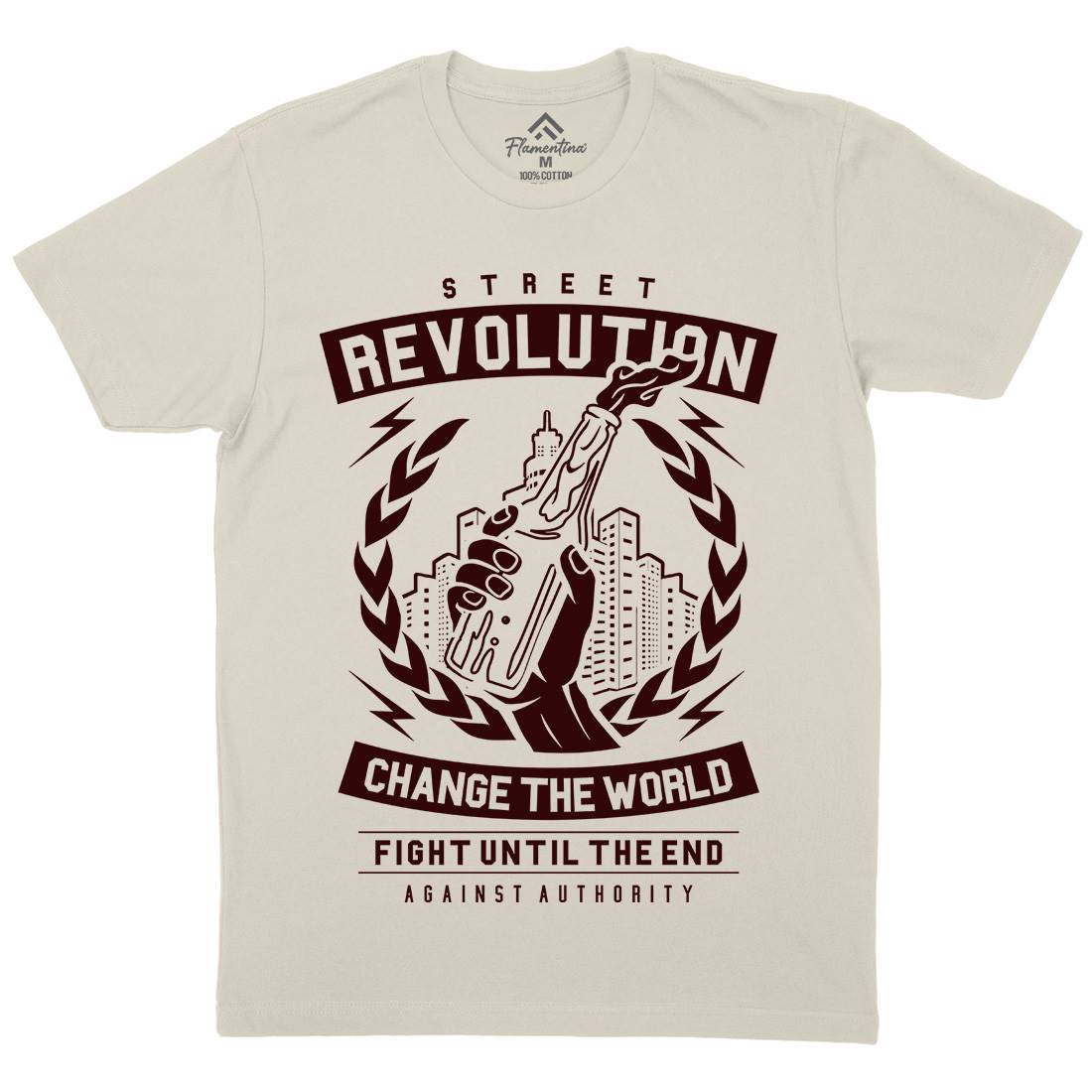 Street Revolution Mens Organic Crew Neck T-Shirt Quotes A287