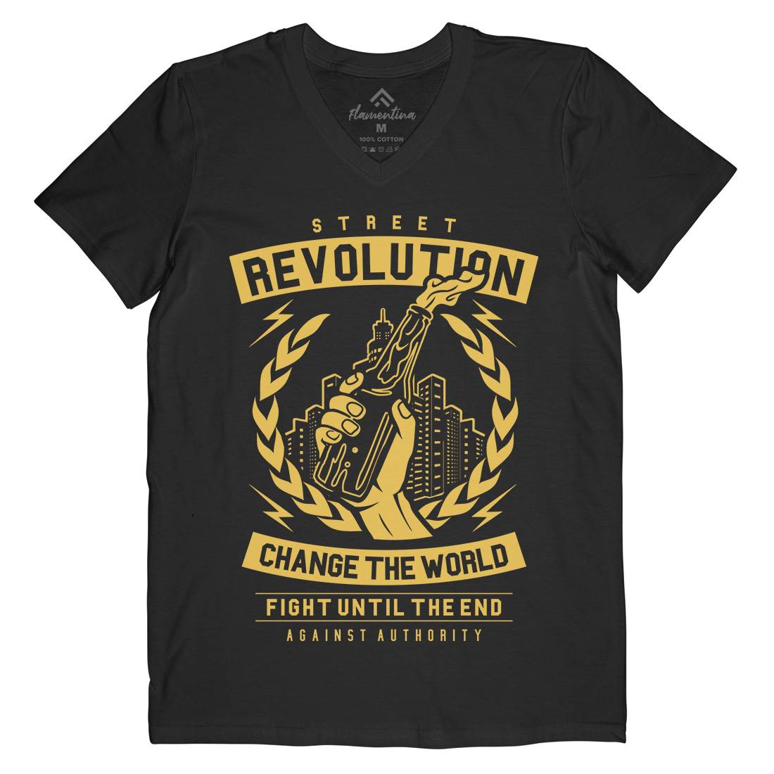 Street Revolution Mens V-Neck T-Shirt Quotes A287